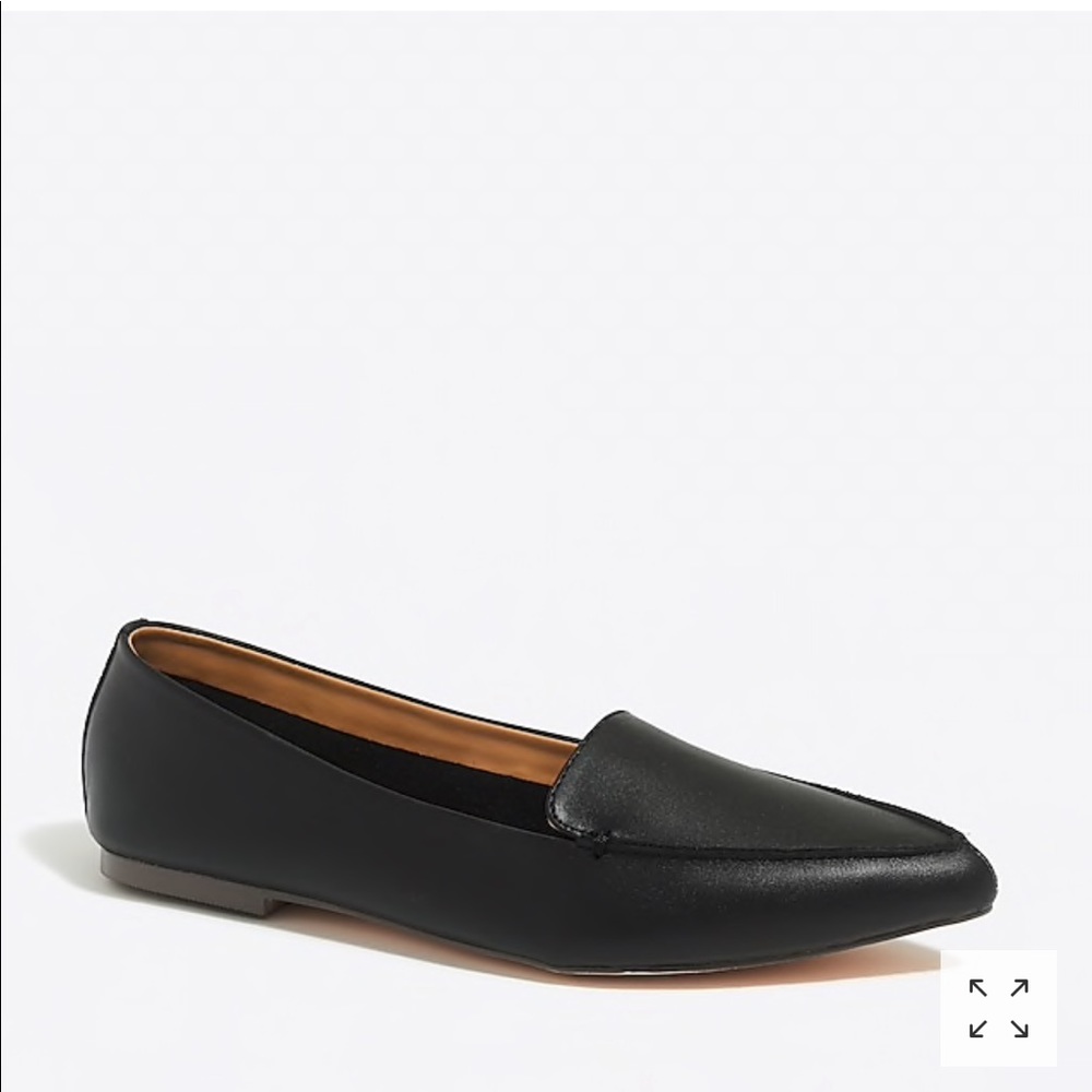 J. Crew Edie black leather loafers